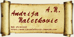 Andrija Maletković vizit kartica